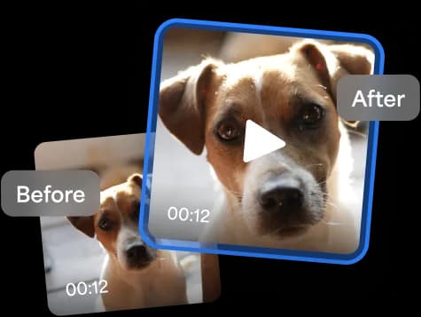 Video upscale before and after comparison at 1080p and 4K