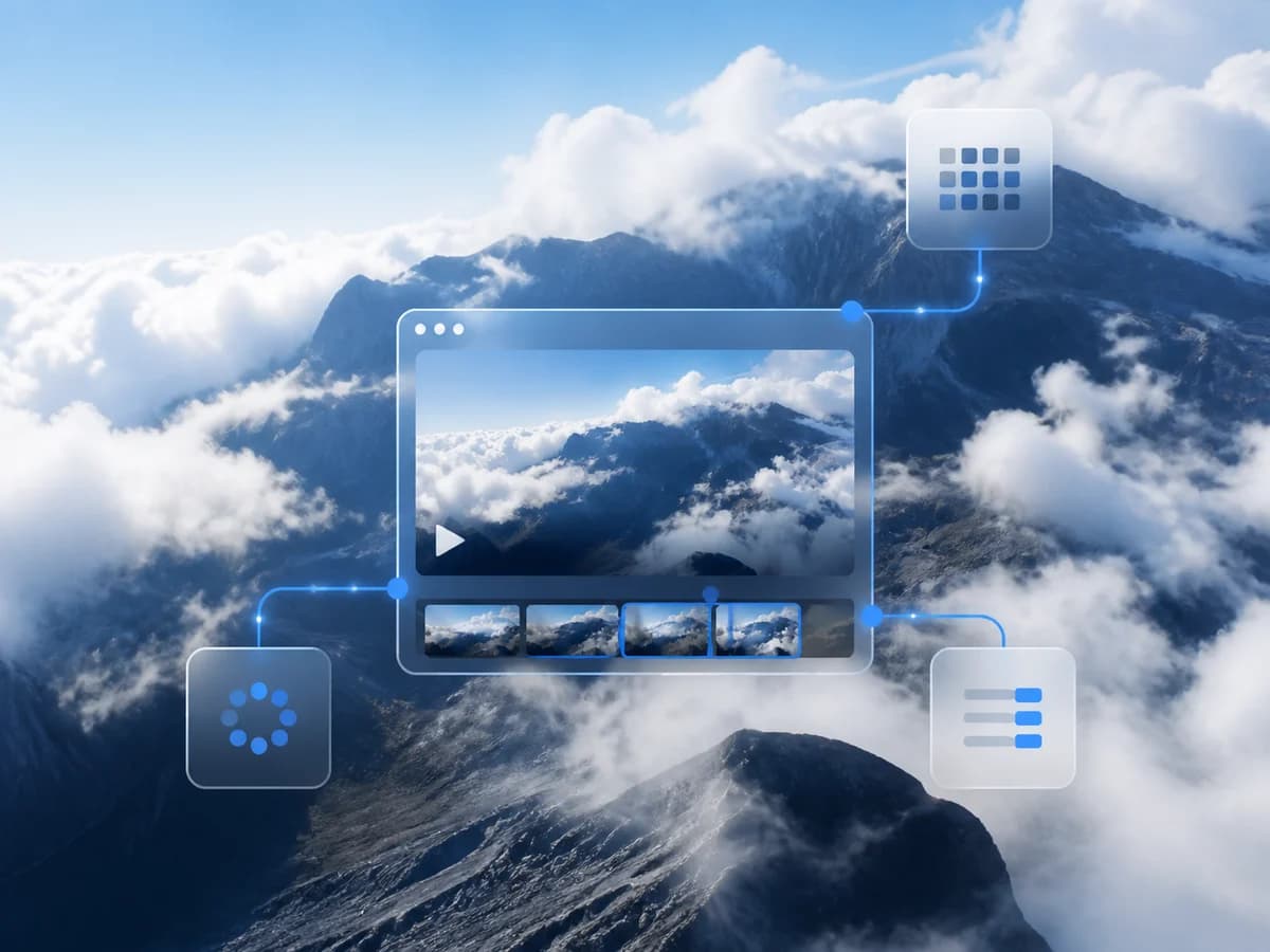 Mountain video processing through a browser interface connected to cloud compute nodes