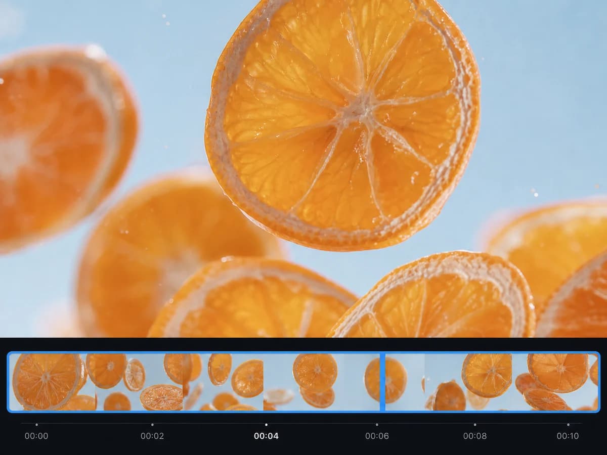 Citrus video timeline with a visible credit estimate before rendering