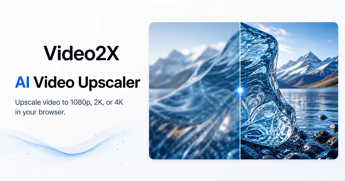Video2x official product preview showing the interface and core visual identity